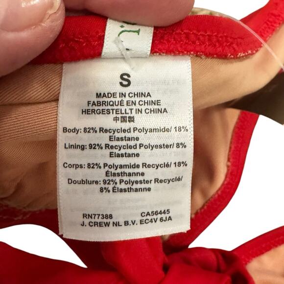 NWT J Crew DD Halter Tie Back Bikini Top Red Size S Small - Picture 6 of 6
